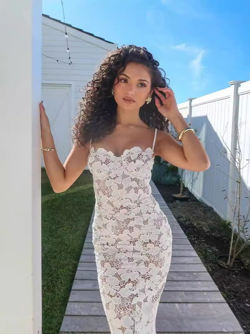 Lace-Trim Corset Slip Dress — view 4