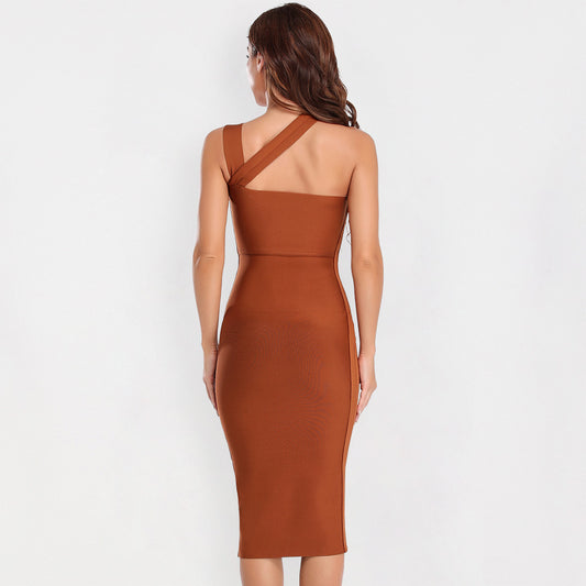 Halter Cut-Out Bandage Midi Dress — view 2