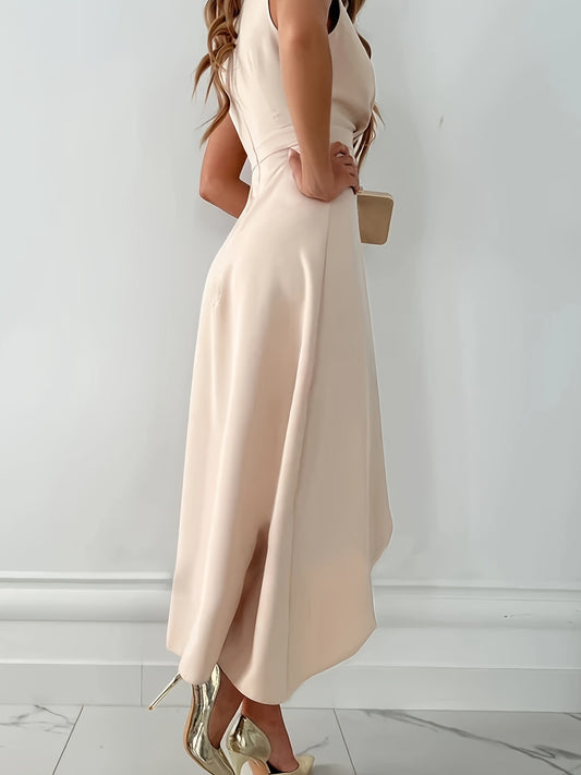 Asymmetric Hem A-Line Midi Dress — view 2