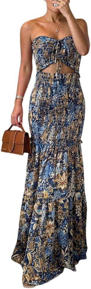 Strapless Pleated Tube Midi Dress — view 6