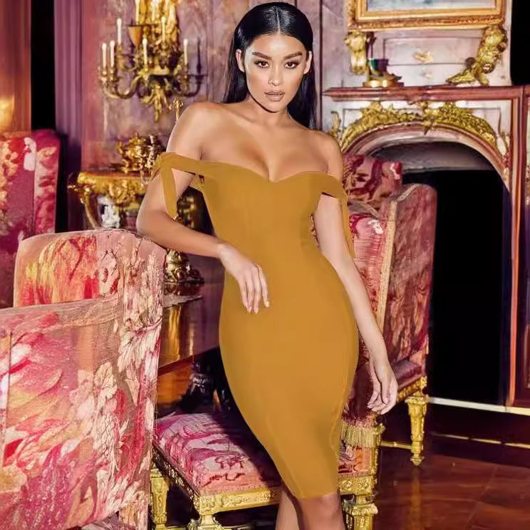 Bow-Strap Strapless Bodycon Midi Dress — view 5