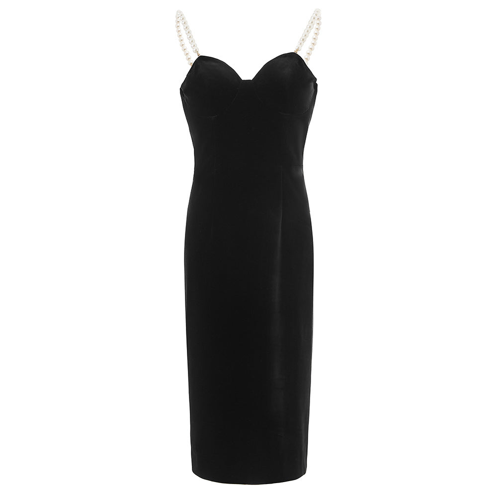 Velvet Backless V-Neck Bodycon Midi Dress — view 2