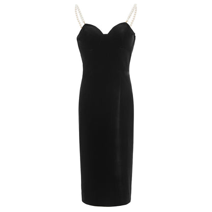 Velvet Backless V-Neck Bodycon Midi Dress — view 2