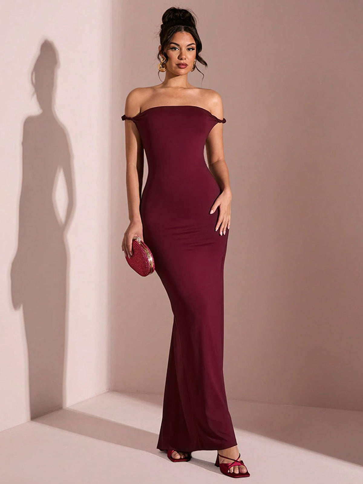 One-Shoulder Backless Knit Maxi Dress — view 3