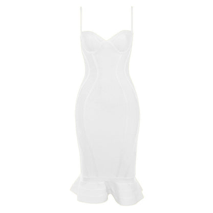 Ruffle Fishtail V-Neck Bandage Dress — view 6