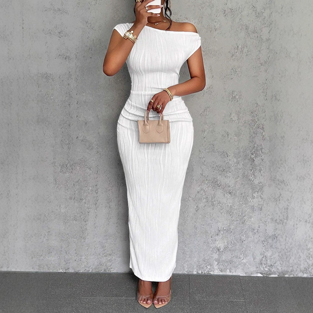 Textured Off-Shoulder Bodycon Maxi Dress — view 5
