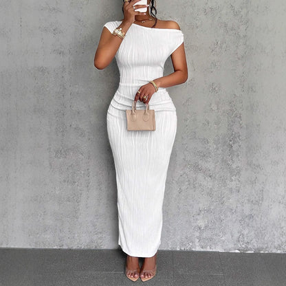 Textured Off-Shoulder Bodycon Maxi Dress — view 5
