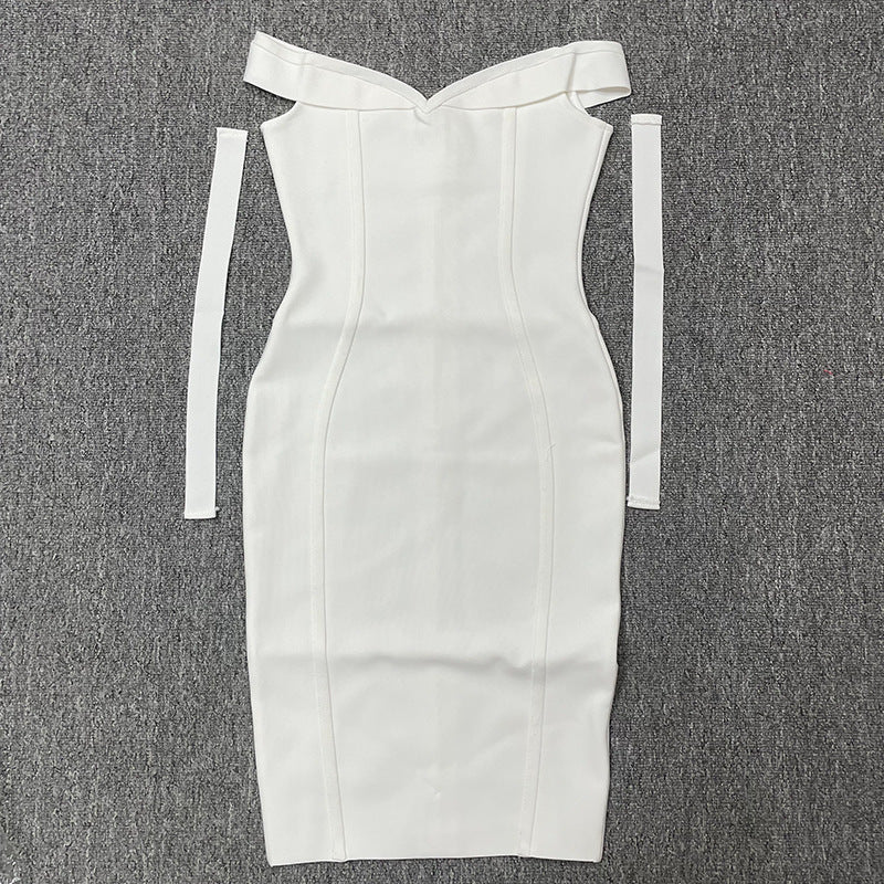Bow-Strap Strapless Bodycon Midi Dress — view 7