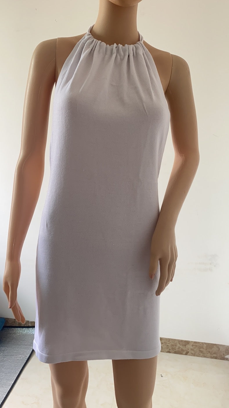 Colour-Block Open-Back Knit Midi Dress — view 6