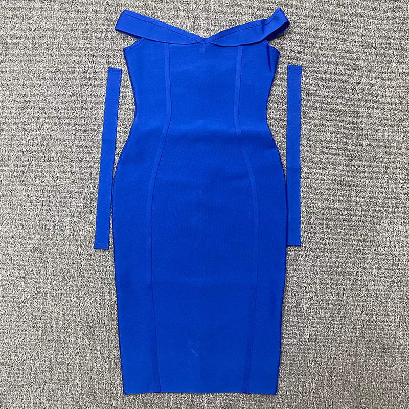 Bow-Strap Strapless Bodycon Midi Dress — view 9