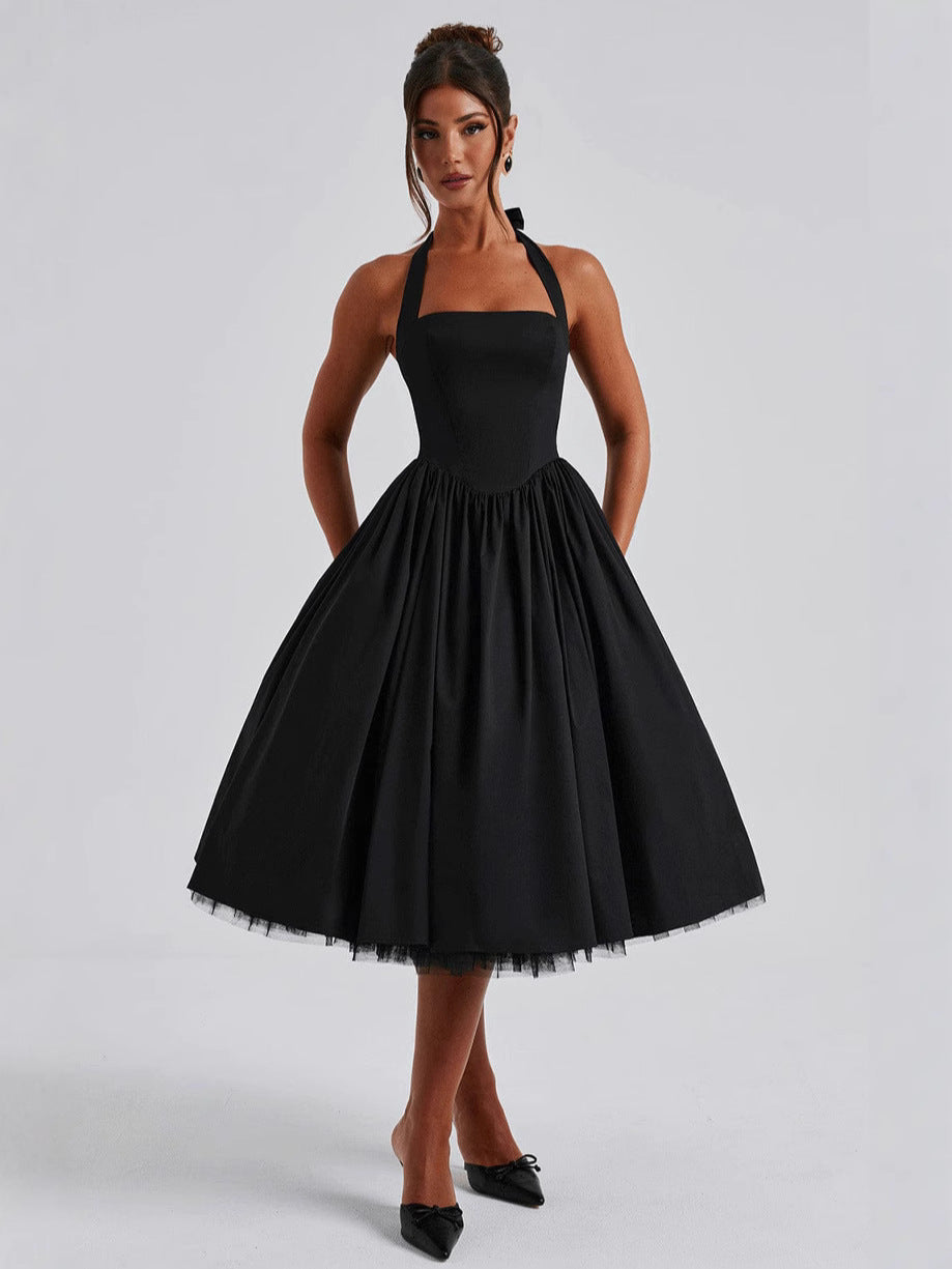 Strappy Tiered Tulle Midi Dress — view 3