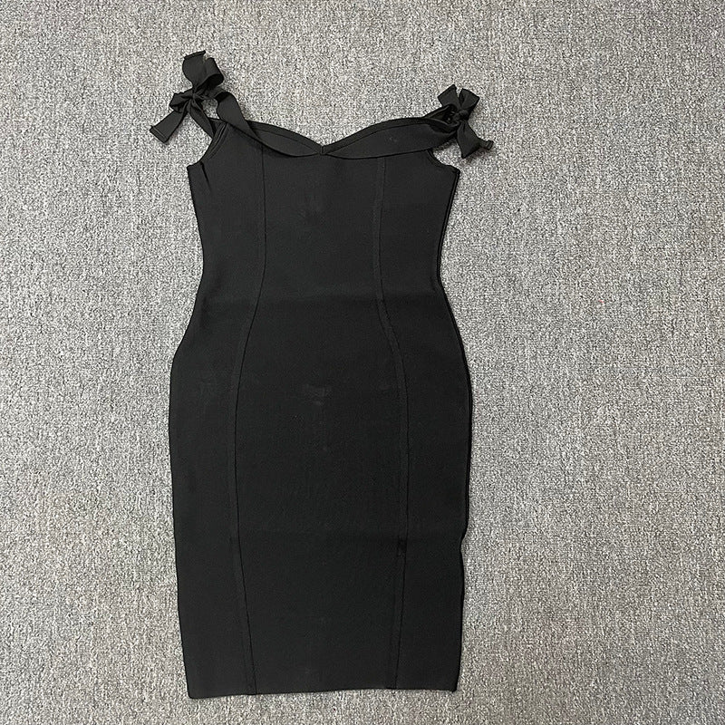 Bow-Strap Strapless Bodycon Midi Dress — view 6