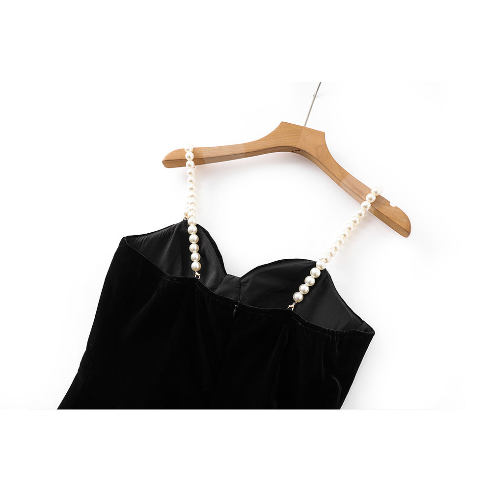 Velvet Backless V-Neck Bodycon Midi Dress — view 4