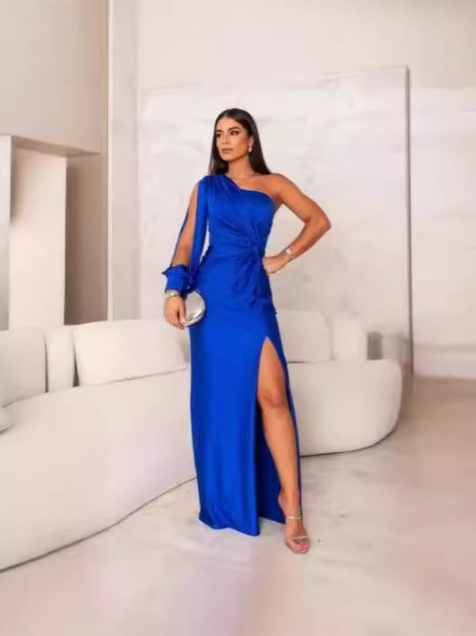 Crinkle Raglan-Sleeve Backless Maxi Dress — view 4