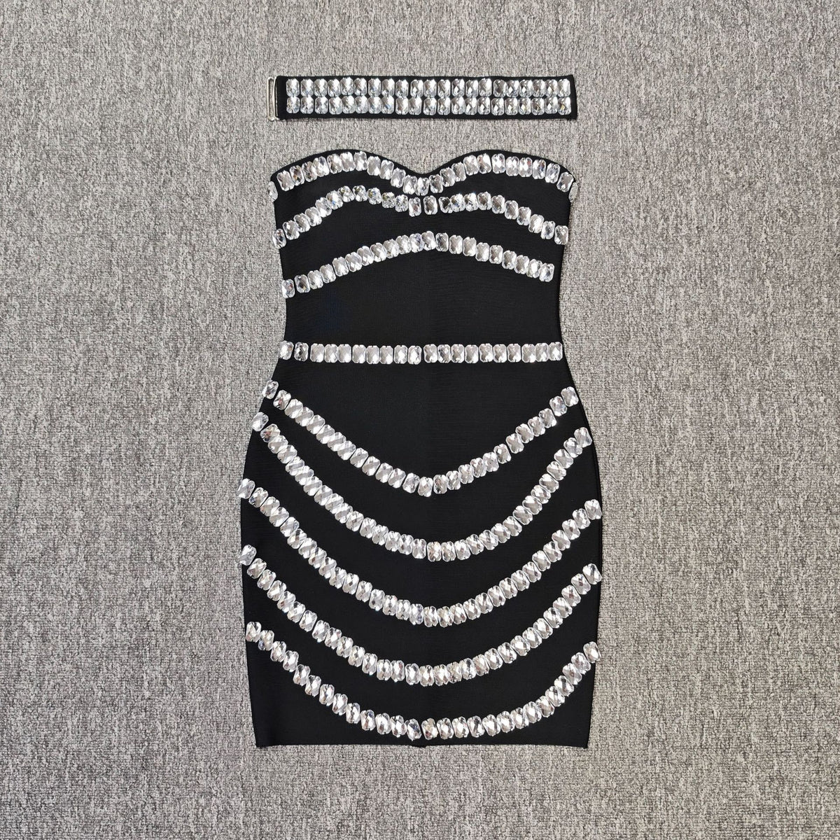 Rhinestone Strapless Bodycon Mini Dress — view 2