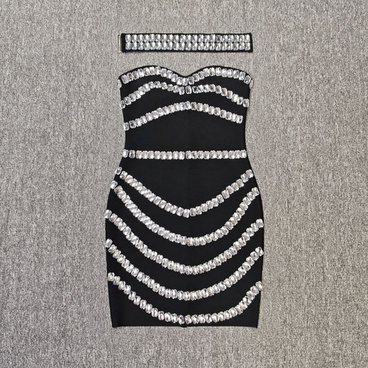 Rhinestone Strapless Bodycon Mini Dress — view 2