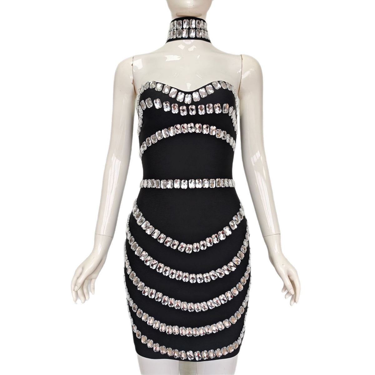 Rhinestone Strapless Bodycon Mini Dress — view 5