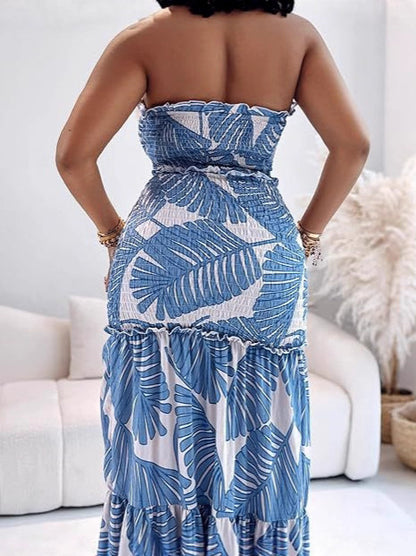 Strapless Pleated Tube Midi Dress — view 3