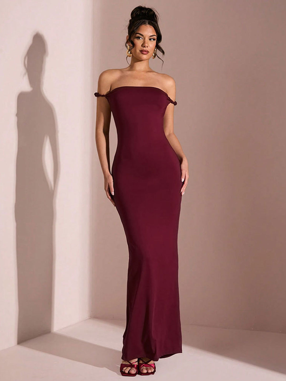 One-Shoulder Backless Knit Maxi Dress — view 4