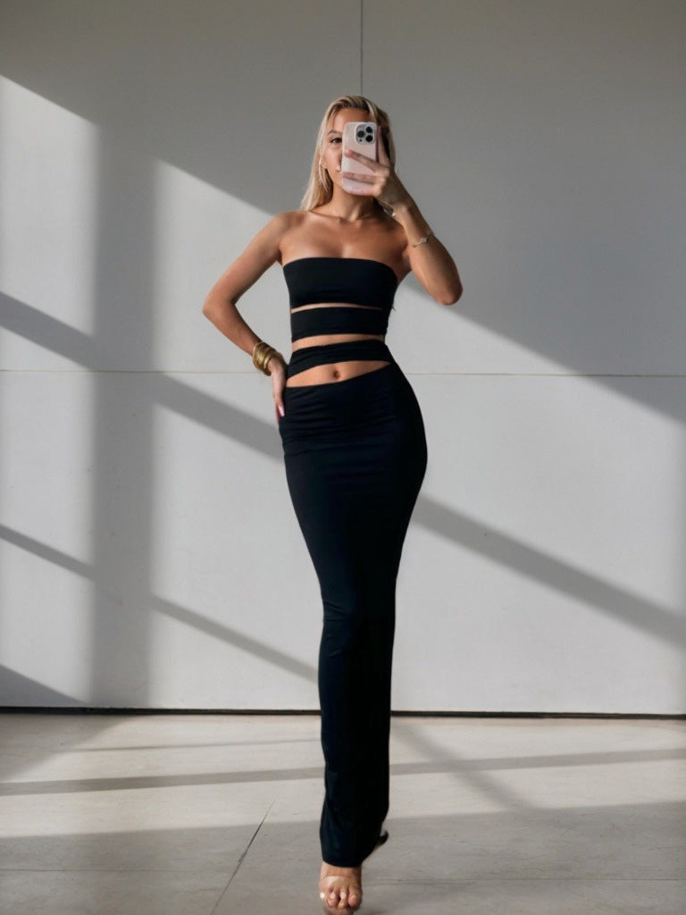 Ruched Wrap Bodycon Maxi Dress