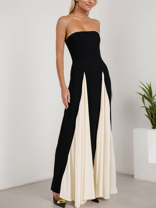 Colour-Block Strapless A-Line Maxi Dress — view 2