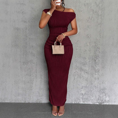 Textured Off-Shoulder Bodycon Maxi Dress — view 4