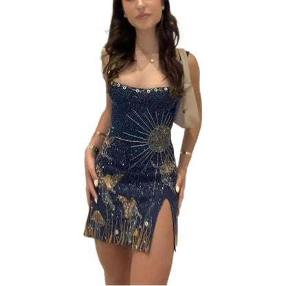 3D Embroidery Square-Neck Cami Midi Dress — view 3