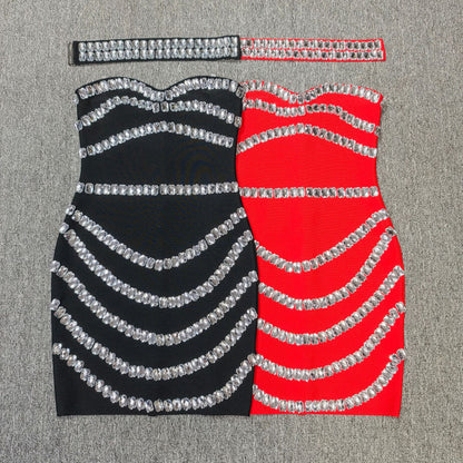 Rhinestone Strapless Bodycon Mini Dress — view 3