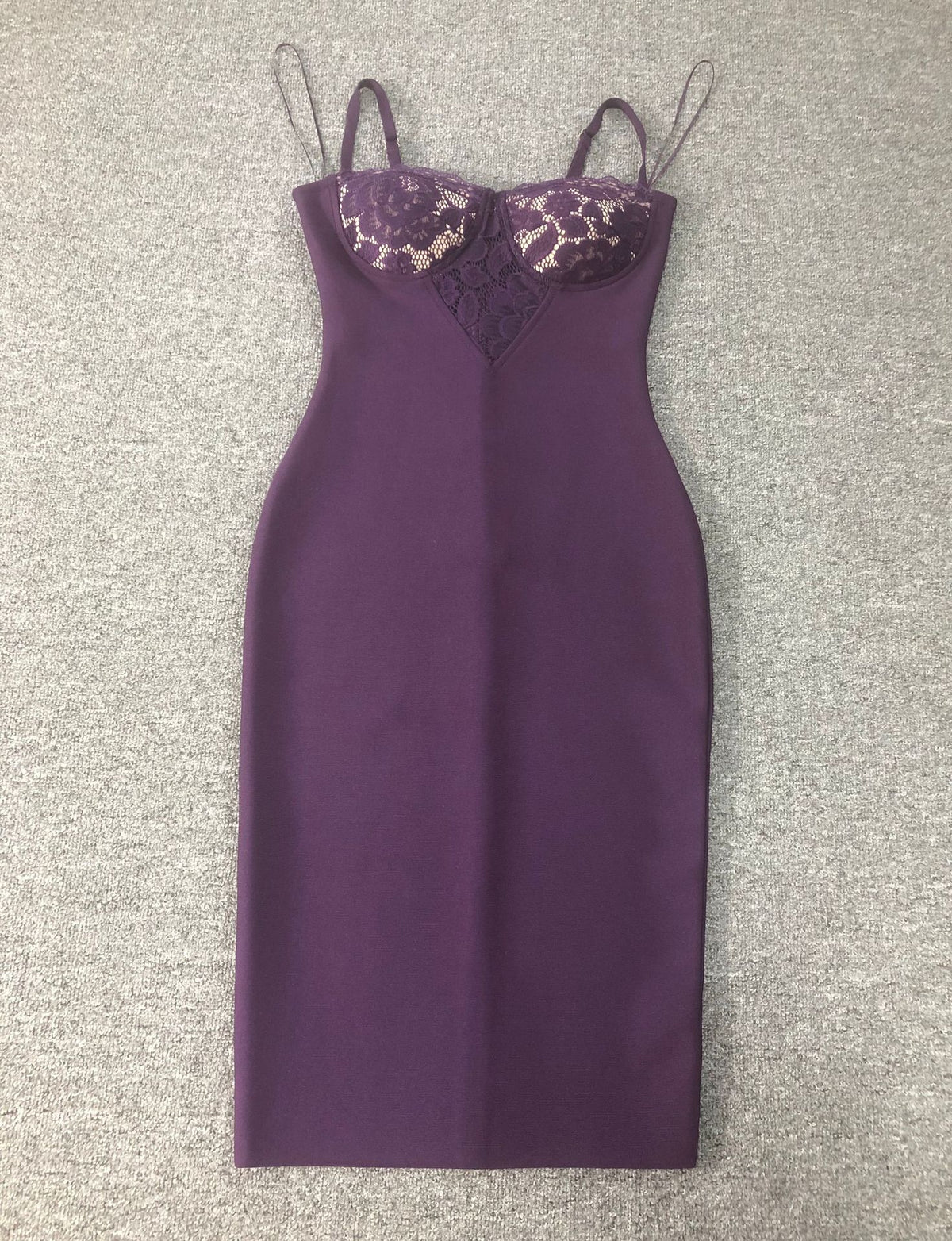 Lace-Trim Backless Bandage Dress — view 7