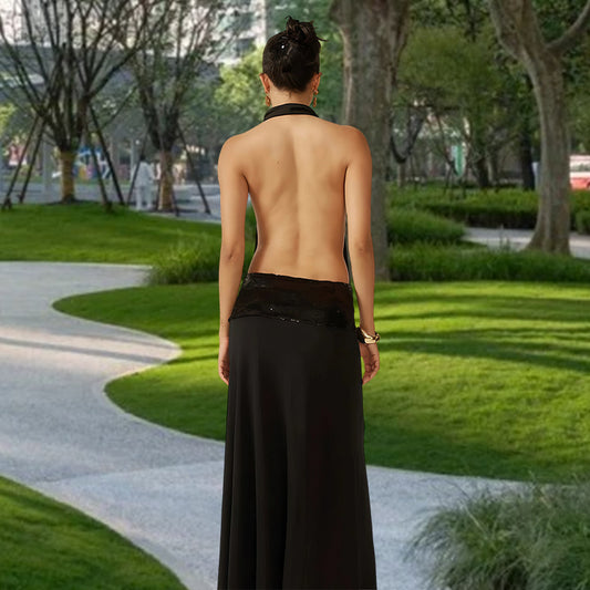Cowl Halter Open-Back Maxi Dress — view 2