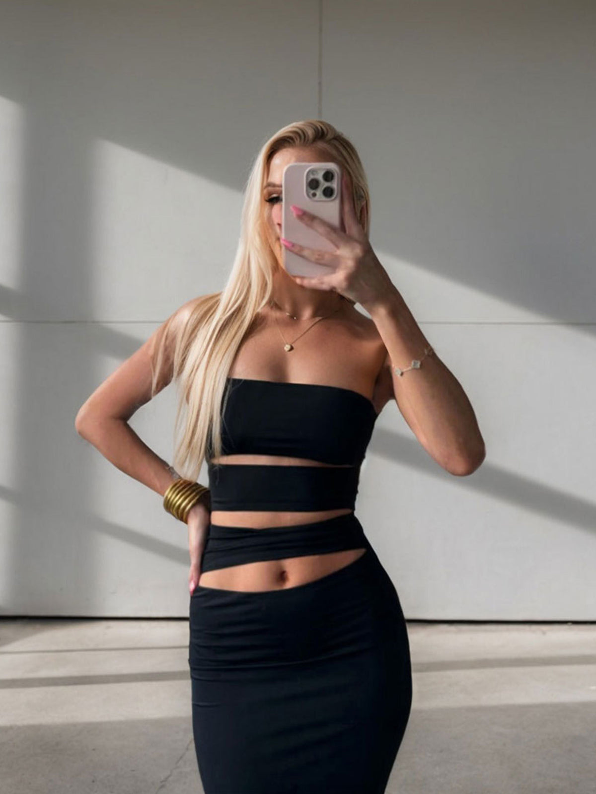 Ruched Wrap Bodycon Maxi Dress — view 3