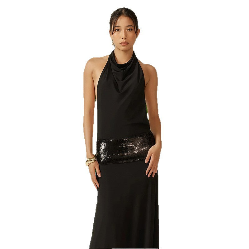 Cowl Halter Open-Back Maxi Dress — view 3