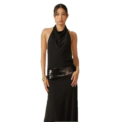 Cowl Halter Open-Back Maxi Dress — view 3
