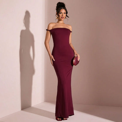 One-Shoulder Backless Knit Maxi Dress — view 6