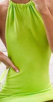 Colour-Block Open-Back Knit Midi Dress — view 12