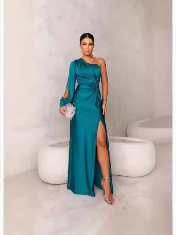 Crinkle Raglan-Sleeve Backless Maxi Dress — view 3