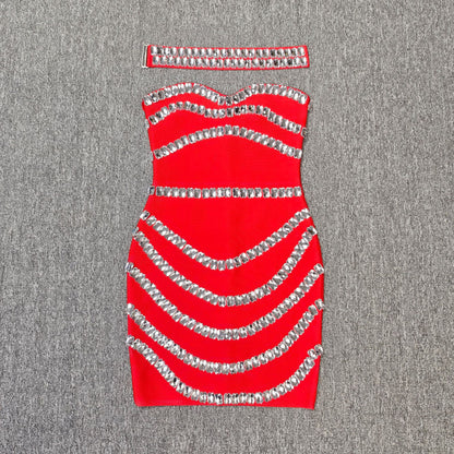 Rhinestone Strapless Bodycon Mini Dress — view 4